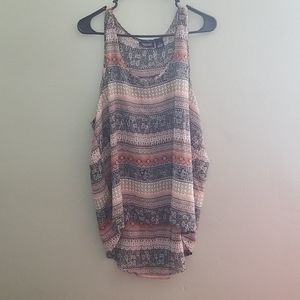 Peek a boo back plus size sleeveless blouse